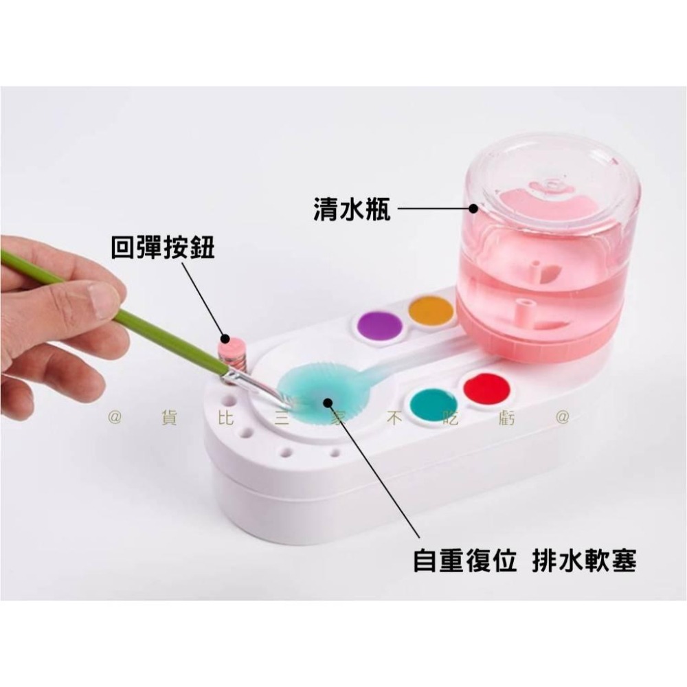 @貨比三家不吃虧@畫筆清洗器 洗筆器 水彩筆清洗 調色盤 顏料洗筆桶 國畫 調色盤 畫畫顏料筒 開學用品 馬桶洗筆器-細節圖2