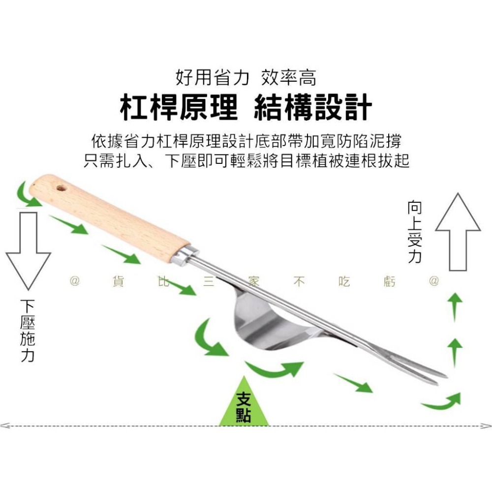 @貨比三家不吃虧@不鏽鋼拔草取根器 拔草神器 不鏽鋼拔草器 家用挖野菜 省力拔草器 挖草器 起草器 鋤草 木柄園藝工具-細節圖7