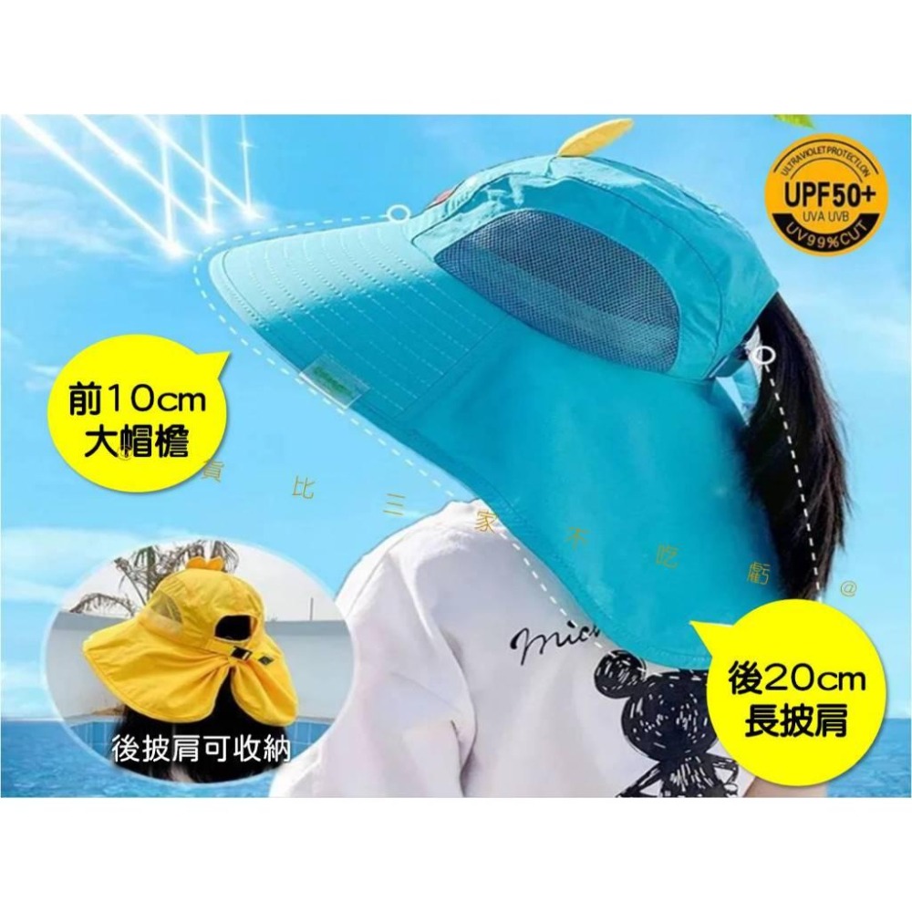 @貨比三家不吃虧@帶風扇遮陽帽 防曬遮陽帽 風扇帽 夏薄大帽簷 漁夫帽 遮臉護頸遮陽帽 帶風帽 童帽 抗UV-細節圖3