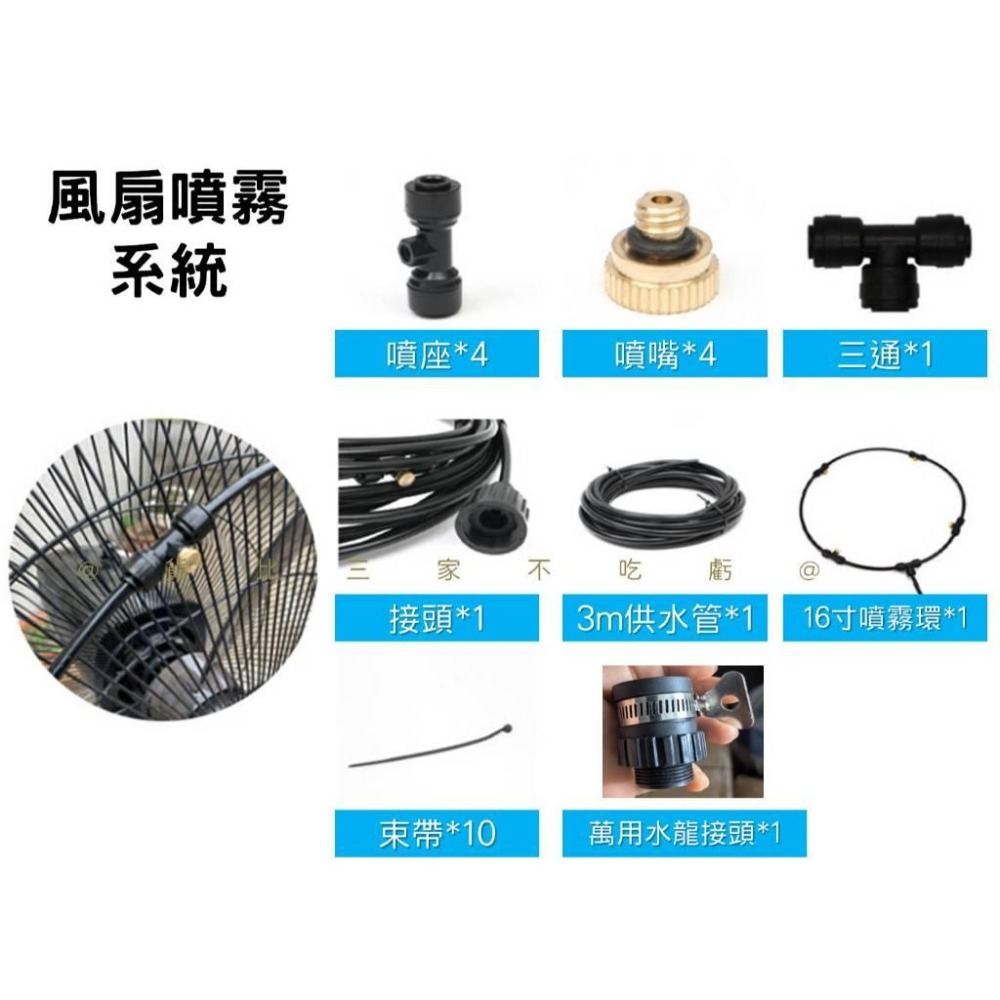 @貨比三家不吃虧@風扇噴霧器 霧化套裝 噴霧灑水器 噴霧系統 戶外 霧化機 工業噴霧 噴水風扇 噴霧環 工業風扇 風扇用-細節圖4