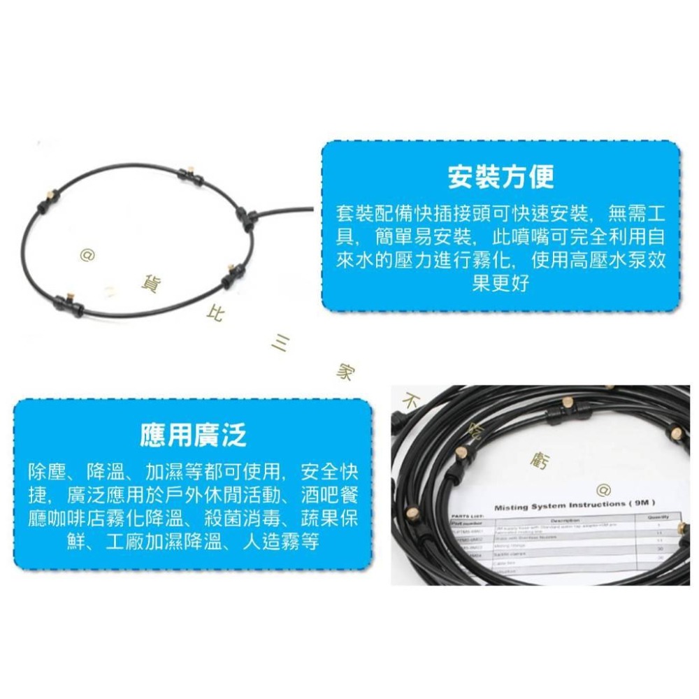 @貨比三家不吃虧@風扇噴霧器 霧化套裝 噴霧灑水器 噴霧系統 戶外 霧化機 工業噴霧 噴水風扇 噴霧環 工業風扇 風扇用-細節圖6