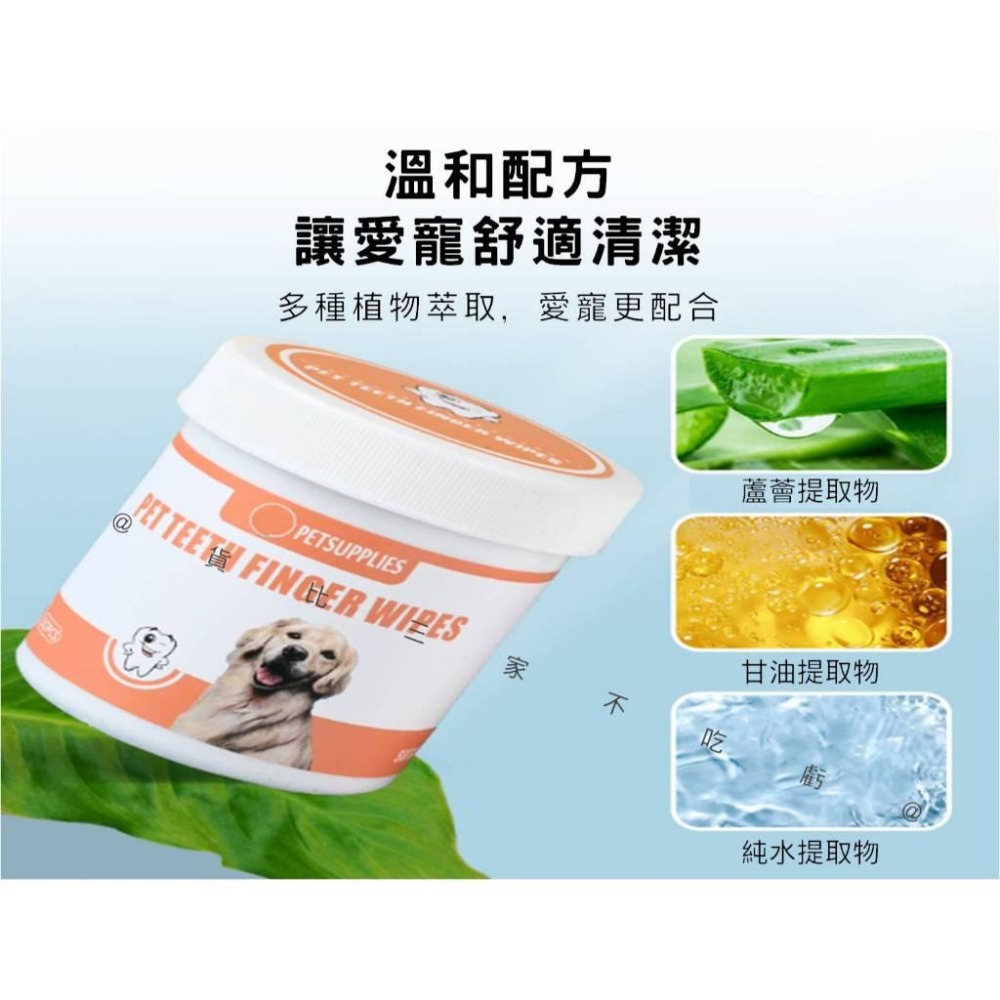 @貨比三家不吃虧@寵物潔牙齒指套 寵物潔牙濕巾 寵物用品 狗牙刷 口氣 狗潔牙 一次性手指套 寵物口腔護理 50枚/罐-細節圖3