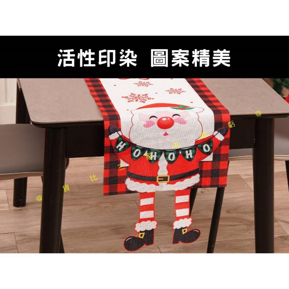 @貨比三家不吃虧@聖誕帶腳桌旗 聖誕創意桌旂 桌墊 裝飾長桌巾 小鹿 拍照道具 派對 耶誕節 棉麻桌旗 雪花 節日 桌面-細節圖3