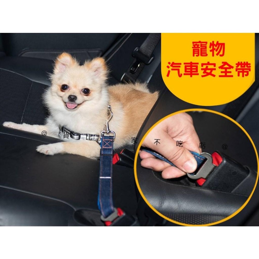 @貨比三家不吃虧@寵物汽車安全帶 寵物汽車安全繩 寵物安全 防暴衝牽繩 寵物兜風 牛仔布 開車必備 防狗跳車 寵物配件-細節圖2