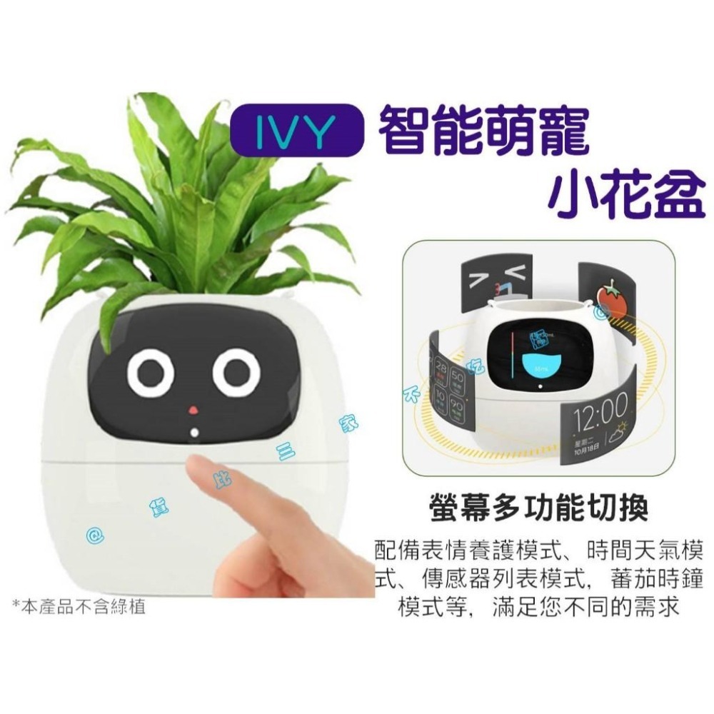 @貨比三家不吃虧@IVY智能萌寵小花盆 味天氣時鐘盆栽擺件 新奇禮物 創意 花器 客廳 懶人花盆 免澆水盆栽 窗臺園-細節圖4
