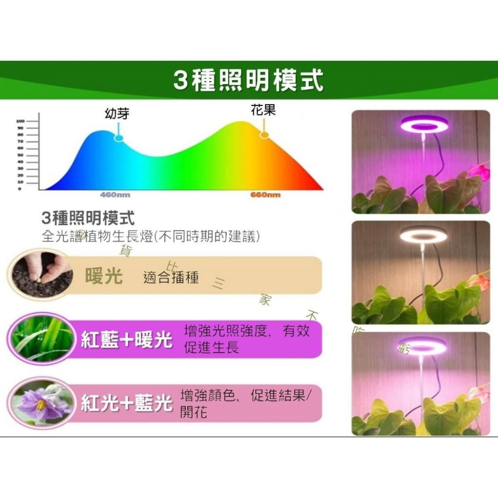 @貨比三家不吃虧@天使環植物燈 LED植物燈 生長燈 盆栽燈 伸縮款植物燈 水草燈 花盆 植物補光燈 植物燈管 觀葉植物-細節圖2