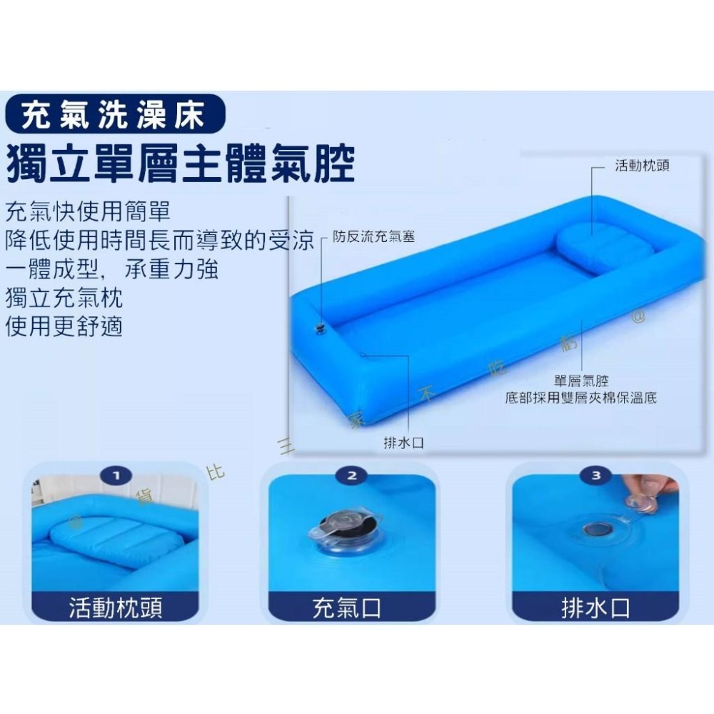 @貨比三家不吃虧@充氣洗澡床 老年泡澡池 臥牀病人專用 病人 理洗浴洗澡 殘疾人 單層 免移位 養老院 臥床洗澡床-細節圖6