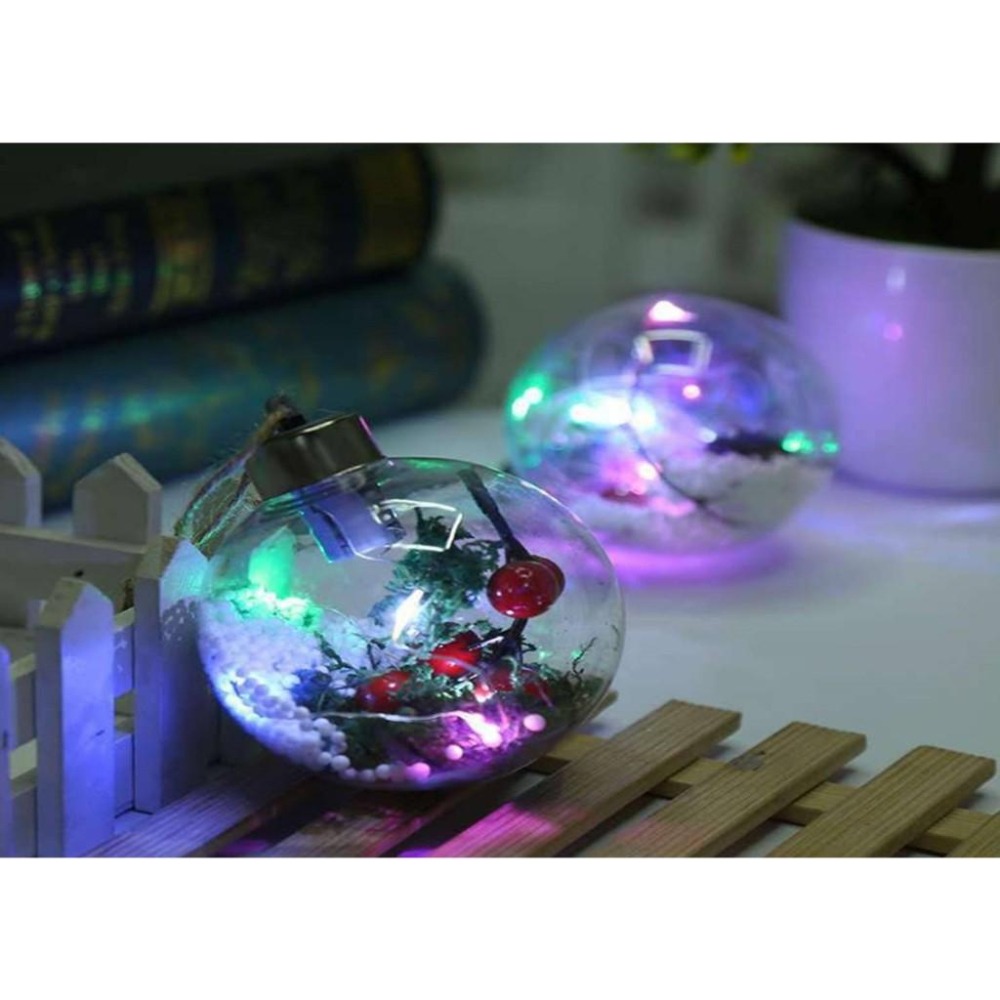 @貨比三家不吃虧@聖誕掛飾球燈 透明球 永生花裝飾球 耶誕球 場景佈置 吊飾 可愛掛球 燈泡球 透明發光球 球形發光燈-細節圖2