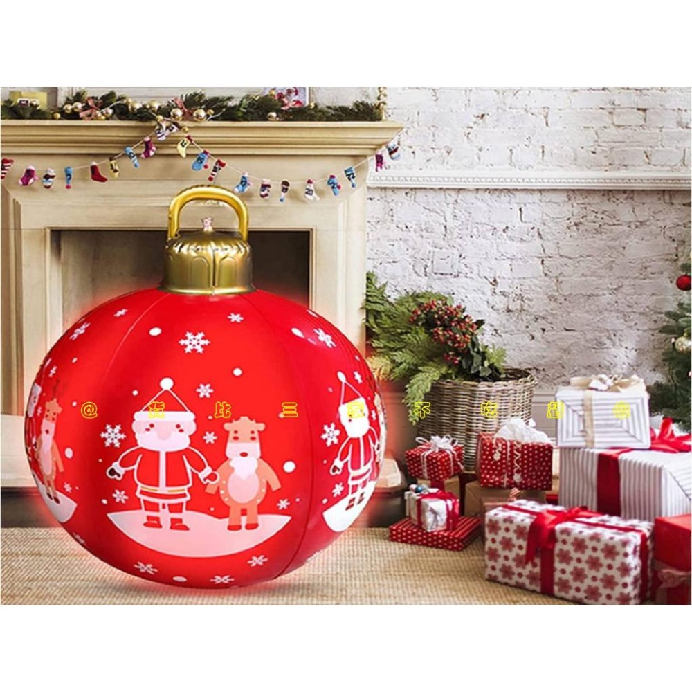 @貨比三家不吃虧@聖誕發光球 聖誕樹裝飾 聖誕球加厚 充氣發光球 裝飾氣球 節日球 聖誕充氣氣球 聖誕花圈 櫥窗佈置-細節圖4