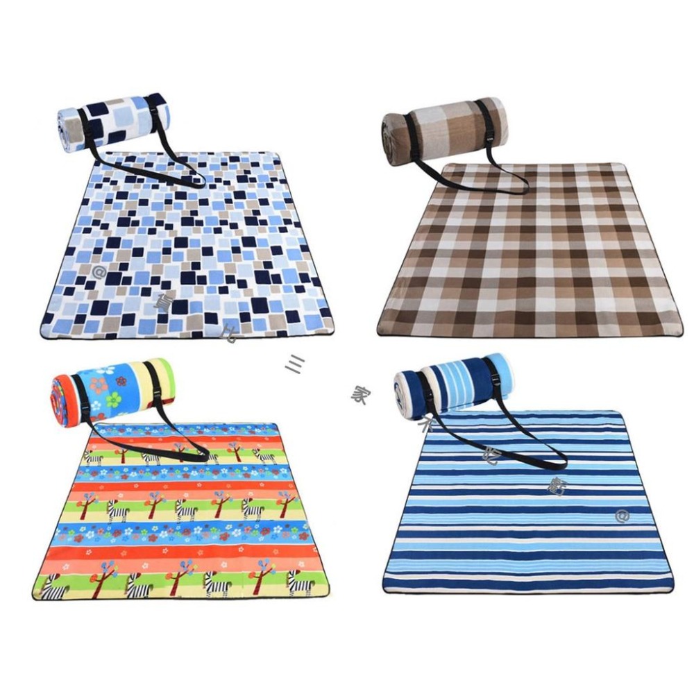 @貨比三家不吃虧@防潮絨面野餐墊 絨面野餐墊 防潮墊 200x200cm 戶外防潮墊 鋁箔墊 露營 公園坐墊 折疊地墊-細節圖6