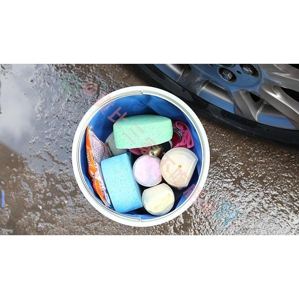 手提藍色伸縮水桶 釣魚水桶 清潔 收納桶 戶外烤肉 玩沙置物桶 洗菜收納桶 垃圾桶 冰桶 礦泉水桶 手提器 清洗搬水桶-細節圖6