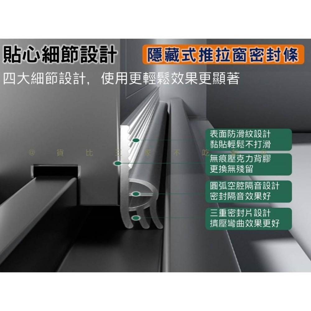 @貨比三家不吃虧@隱藏式推拉窗密封條 窗戶密封條 橡膠密封條 多功能密封條 密封膠條 氣密窗碰條 門擋 縫隙密封邊條-細節圖4