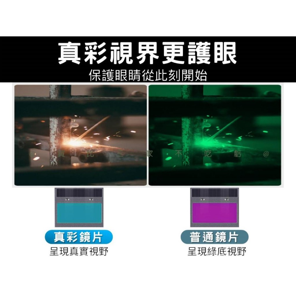 @貨比三家不吃虧@電焊面罩 太陽能自動變光電焊面罩 電銲面罩 全自動焊工防護焊帽 自動變光眼鏡防護罩 真彩 焊工 頭戴式-細節圖2