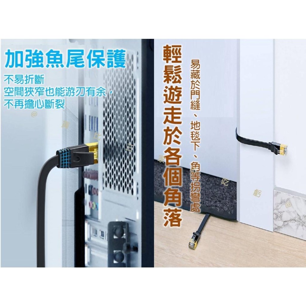 @貨比三家不吃虧@七類萬兆網線 CAT7 光速網路線 超薄高速扁線 高速網路 超屏蔽網路線 2米 寬帶線 超光速 超高速-細節圖6