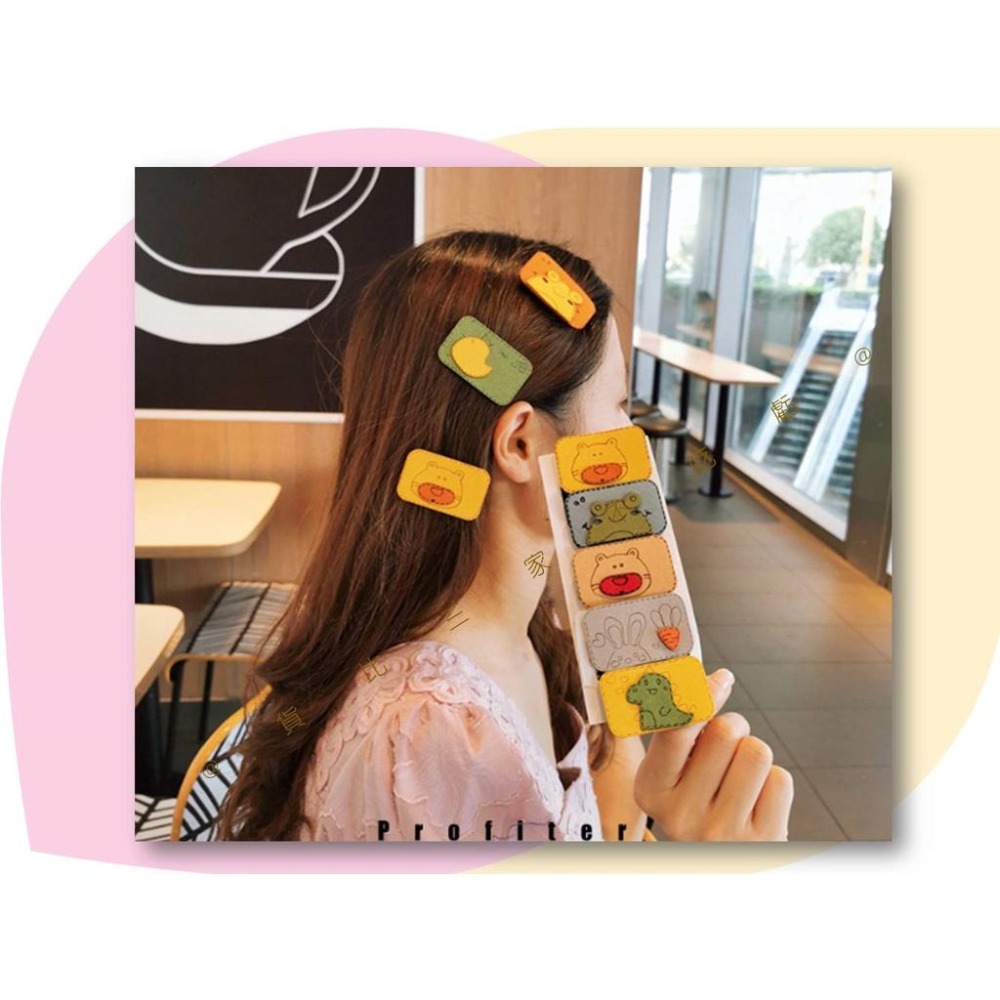 @貨比三家不吃虧@碎髮魔術貼 可愛卡通瀏海貼 洗臉專用 日韓髮式頭飾 瀏海固定髮貼 無痕髮貼 瀏海貼片 動物髮飾 髮貼-細節圖7