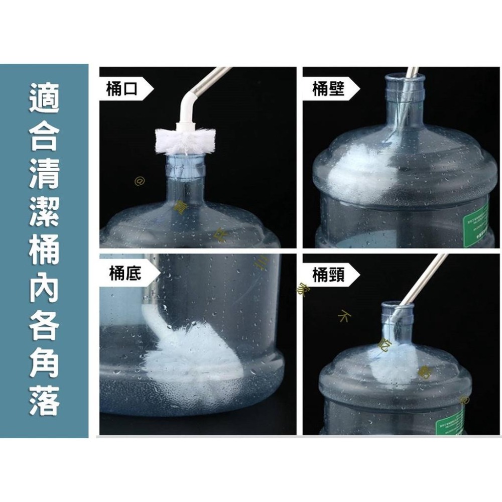 @貨比三家不吃虧@不鏽鋼彎頭洗桶刷 刷水桶刷子 蓄水桶 全方位鋼桿洗桶刷 彎頭長柄刷 水垢刷 純淨水桶刷 塑膠球形-細節圖4