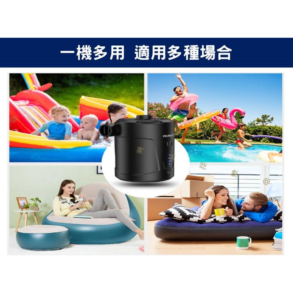 @貨比三家不吃虧@便攜式充氣幫浦 充氣泵 充氣床墊 3合1氣嘴 打氣機 智能數顯 充氣泳池 露營必備 泳圈 快速充氣-細節圖2