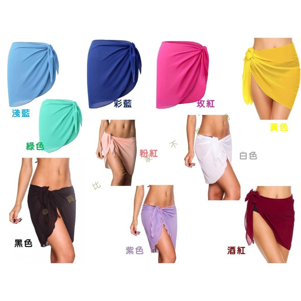 @貨比三家不吃虧@雪紡沙灘圍裙 海灘配飾 海灘巾 防晒紗裙 一片裙 泳衣時尚 肚皮舞 包臀裹裙 比基尼裙 復古印花裙圍-細節圖3