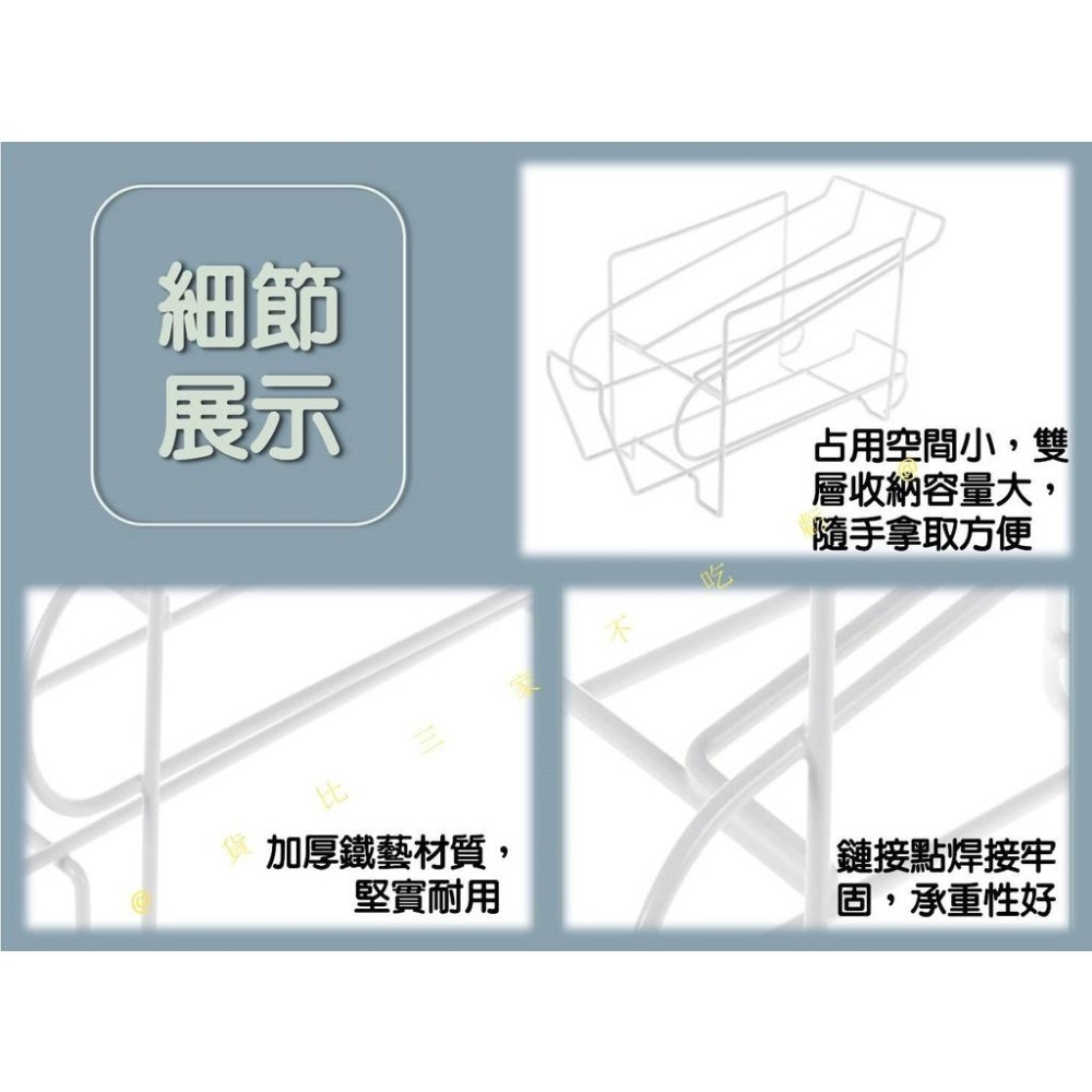 @貨比三家不吃虧@雙層飲料收納架 雙層易開罐整理架 冰箱飲料收納架 冰箱空間魔術師 汽水架 飲料收納盒 鐵藝 整理儲物-細節圖7