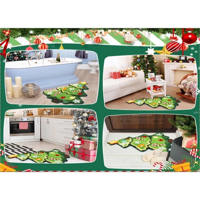 @貨比三家不吃虧@聖誕樹地墊 聖誕節地墊 裝飾地毯 聖誕系列 交換禮物 聖誕裝扮 異形地墊 節日氛圍感 薑餅人 聖誕晚餐-細節圖5