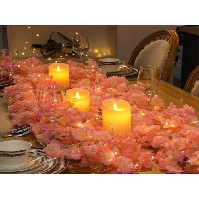 @貨比三家不吃虧@仿真櫻花花藤 櫻花藤條 天花板藤條 假花佈景 酒店裝飾花藤 塑膠花 氣氛燈 櫻花季 舞台 居家裝飾-細節圖5