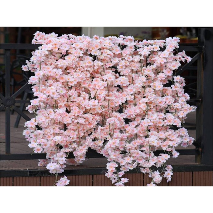 @貨比三家不吃虧@仿真櫻花花藤 櫻花藤條 天花板藤條 假花佈景 酒店裝飾花藤 塑膠花 氣氛燈 櫻花季 舞台 居家裝飾-細節圖6