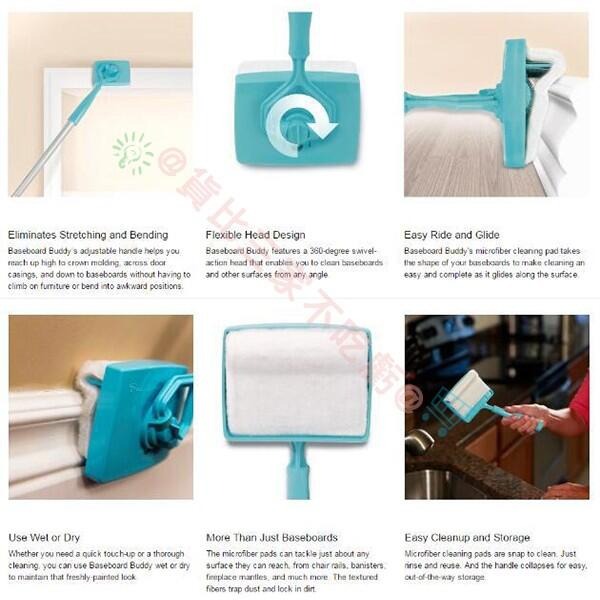@貨比三家不吃虧@ baseboard buddy 懶人拖把 可拆卸 多功能 免沾手 木地板 拖把 踢腳板 打掃 日用品-細節圖4