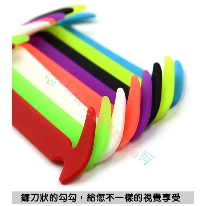 @貨比三家不吃虧@ 新版 鐮刀型 懶人鞋帶 (12入) 方便鞋帶 造型鞋帶 彩色鞋帶 矽膠鞋帶 免綁鞋帶 兒童鞋帶-細節圖2