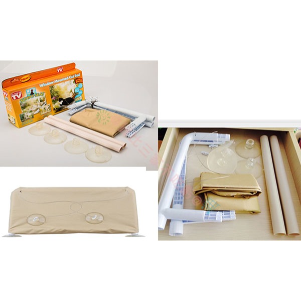 @貨比三家不吃虧@ sunny seat 吸盤式TV貓吊床 窗台陽台寵物窩 光浴貓吊床 單層跳台 玩耍-細節圖7