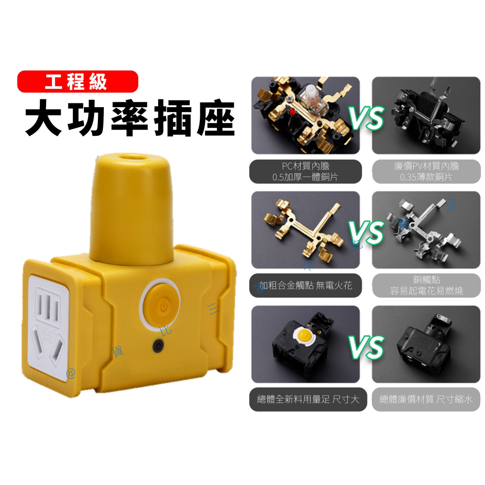 @貨比三家不吃虧@工程級大功率插座 不帶線 耐摔 接線板通用款 工程插座 電木插座 三面插 安全 家用 二扁腳 接零線-細節圖2