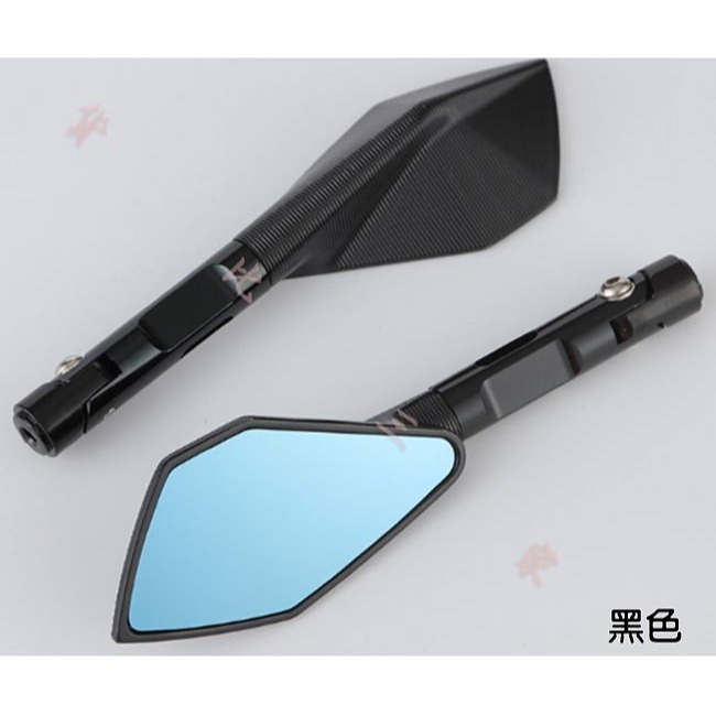 鋁合金後照鏡 機車改裝配件 五角後視鏡 防眩藍鏡片 小鏡面 握把鏡 後照鏡 後視鏡 倒後鏡 摩托車改裝 菱形五角-細節圖8