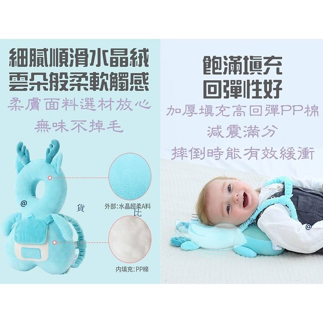 @貨比三家不吃虧@ 寶寶防摔護頭枕 嬰兒防摔枕 幼兒頭部保護枕 新生兒學步車保護 學坐防撞護頭帽 嬰兒翅膀防摔墊 彌月禮-細節圖3