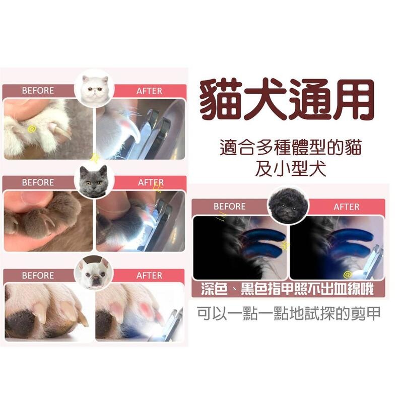 @貨比三家不吃虧@ LED寵物指甲剪 附銼刀電池 寵物清潔美容工具 安全剪刀 修甲磨甲鉗 防出血 新手必備 半月型不銹鋼-細節圖5