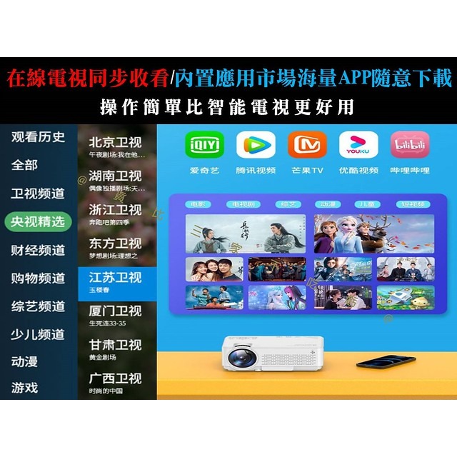 @貨比三家不吃虧@手機投影機 智能投影機 小型投影機 便攜式 追劇神器 4K超高清 支援安卓 送收納包 硬殼 諾必行-細節圖2