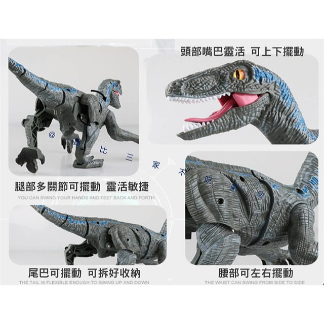 @貨比三家不吃虧@遙控恐龍 電動會走會叫 仿真遙控恐龍 男孩玩具 機械迅猛龍 遙控侏羅紀暴走迅猛龍 童心童趣 恐龍聲-細節圖6