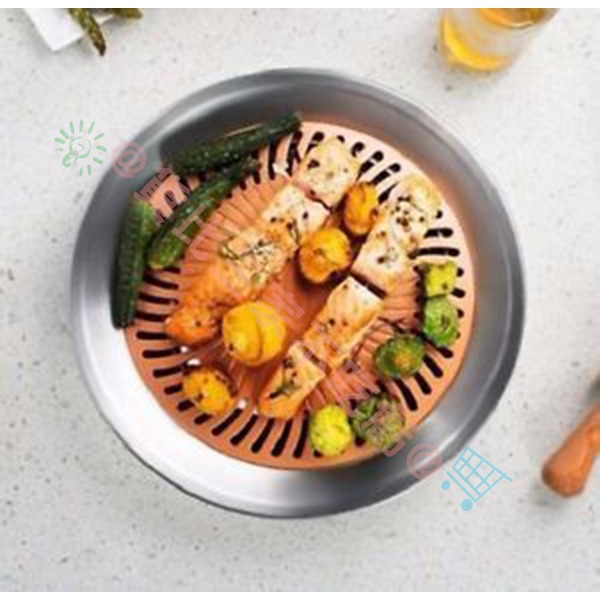 STOVETOP GRILL 高級烤盤 不沾鍋 無煙烤盤 韓式烤肉 中秋節烤肉 烤魚 烤五花 超讚圓形烤盤 烤肉架 1-細節圖7