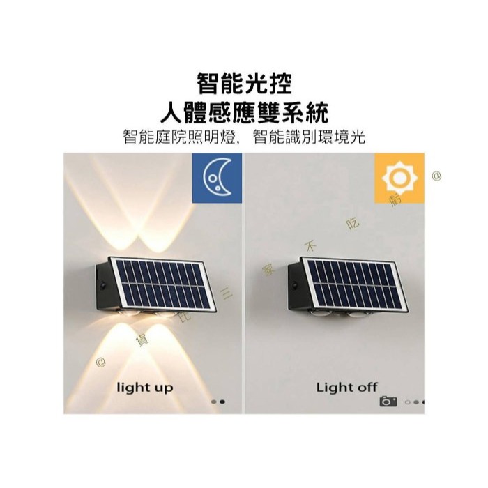 太陽能上下發光壁燈 變色 LED室外庭院燈 家用壁燈 庭院燈 籬笆燈 路燈 草坪氛圍燈 園藝 車庫通道燈 防水 門燈-細節圖3