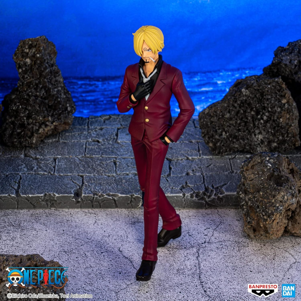 日版 金證 正版 航海王 海賊王 SANJI THE 出航 賓什莫克 香吉士 山治 鬼島 BANDAI 公仔 萬普 萬代-細節圖2
