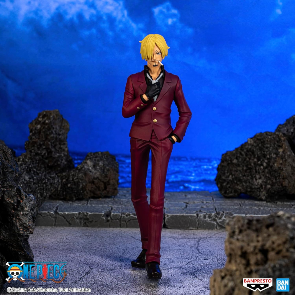 日版 金證 正版 航海王 海賊王 SANJI THE 出航 賓什莫克 香吉士 山治 鬼島 BANDAI 公仔 萬普 萬代-細節圖4
