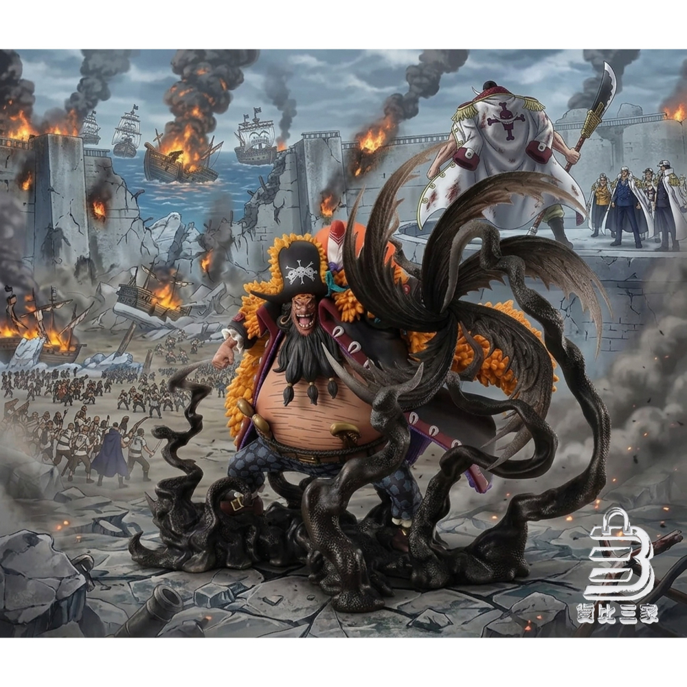 正版綠貓 Figuarts Zero 超激戰 黑鬍子 馬歇爾·D·汀奇 海賊王 四皇 公仔 鬼島 航海王 拆檢無損 闇水-細節圖2