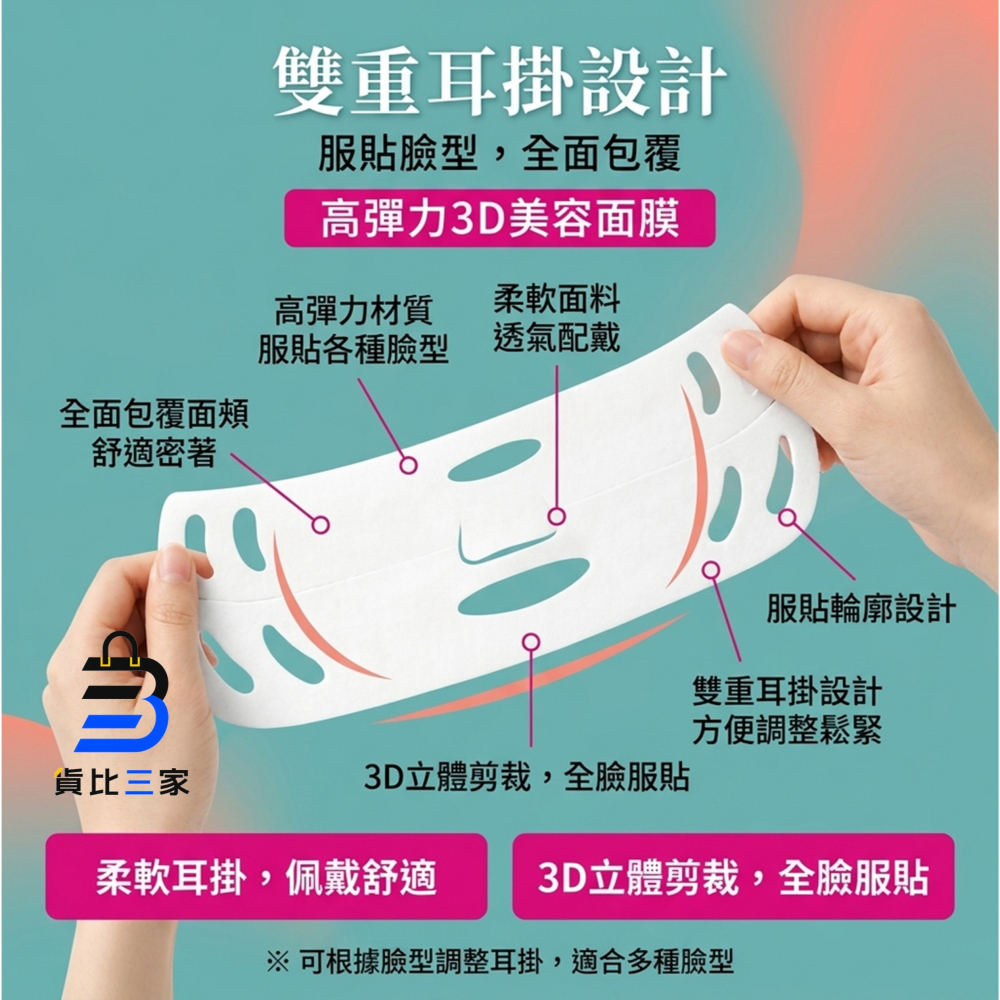 下巴掛耳面膜 物理性 包覆專用 舒適透氣 無負擔 完美貼合 嘴巴無死角 臉部基礎保養 打造彈潤美肌 膠原蛋白 嘴角 嘴唇-細節圖4