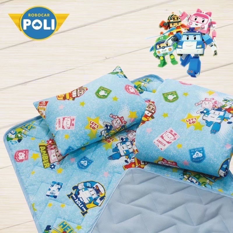 兒童睡墊三件組｜波力Poli｜藍/黃-細節圖2