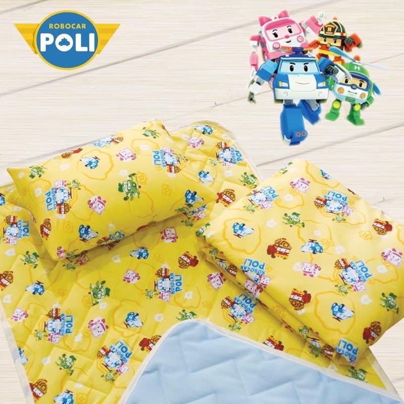 兒童睡墊三件組｜波力Poli｜藍/黃-規格圖2