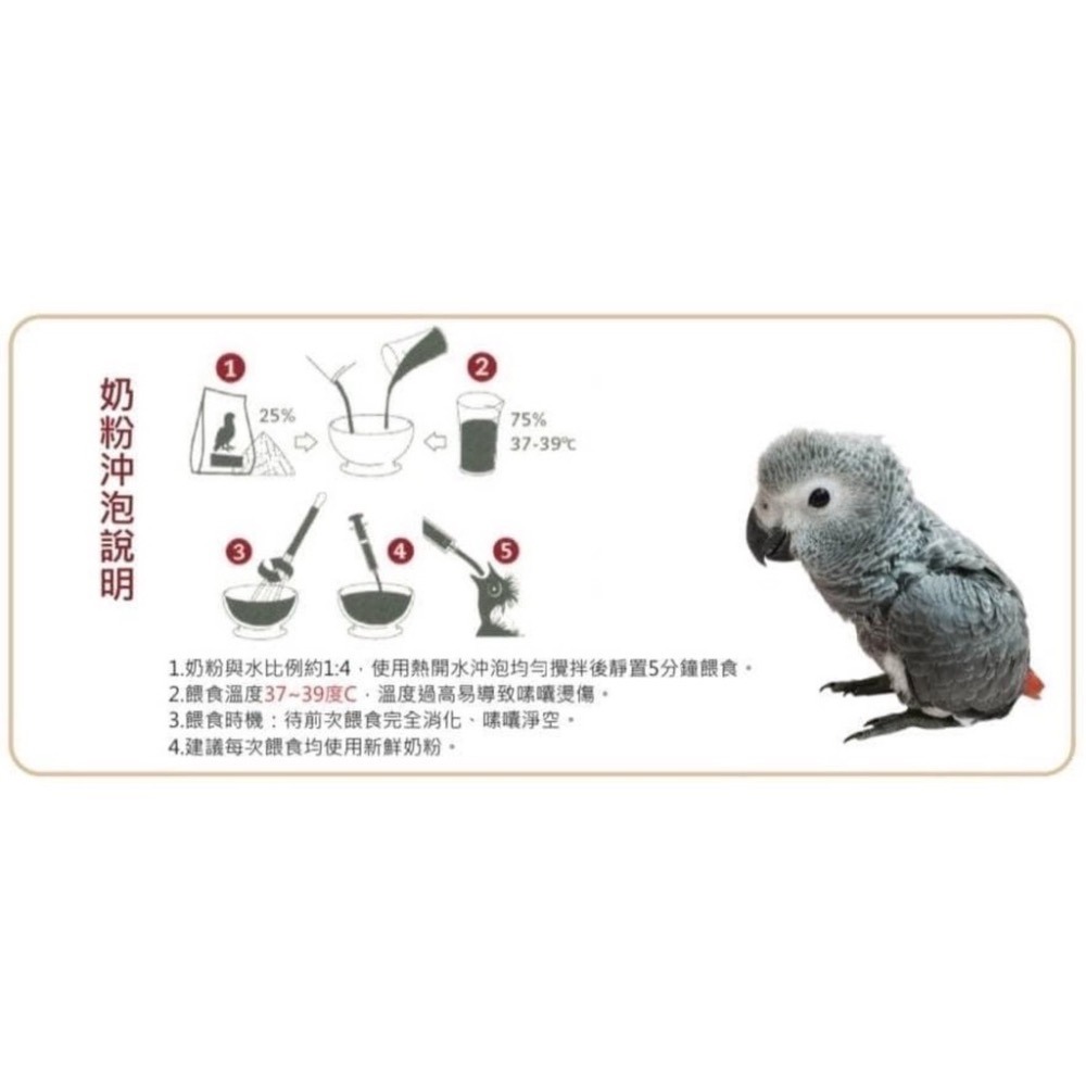 <北站鳥園>帕特PSITTACUS / 第三階段高蛋白質鸚鵡奶粉 / 1公斤-細節圖4
