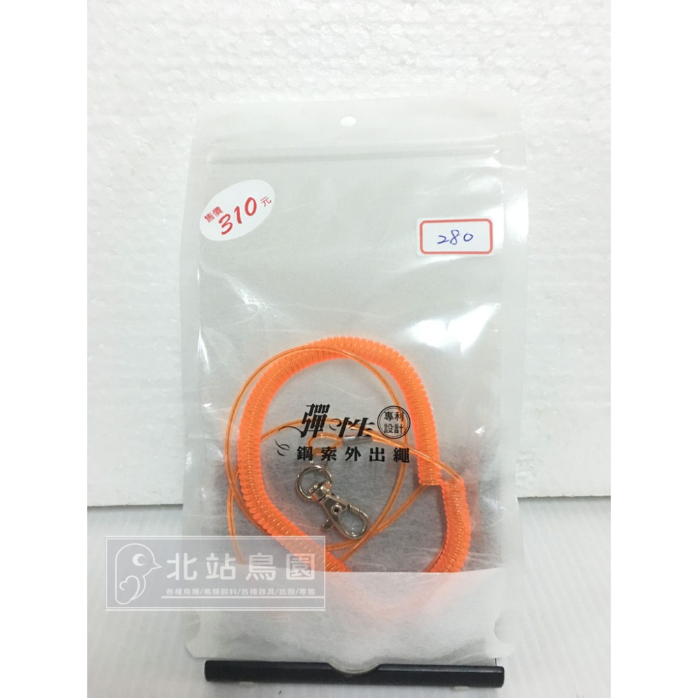 <北站鳥園>（顏色隨機出貨）彈性鋼索外出繩（小）/ 寵物鳥、鸚鵡用-細節圖7