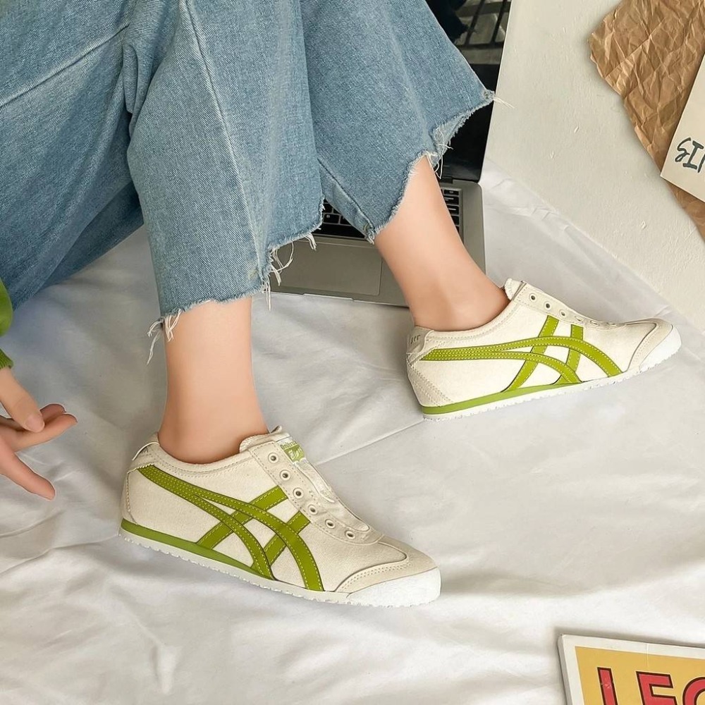 👟Onitsuka Tiger 鬼塚虎-蘋果綠白色 MEXICO 66 休閒鞋 男女通用款-細節圖3