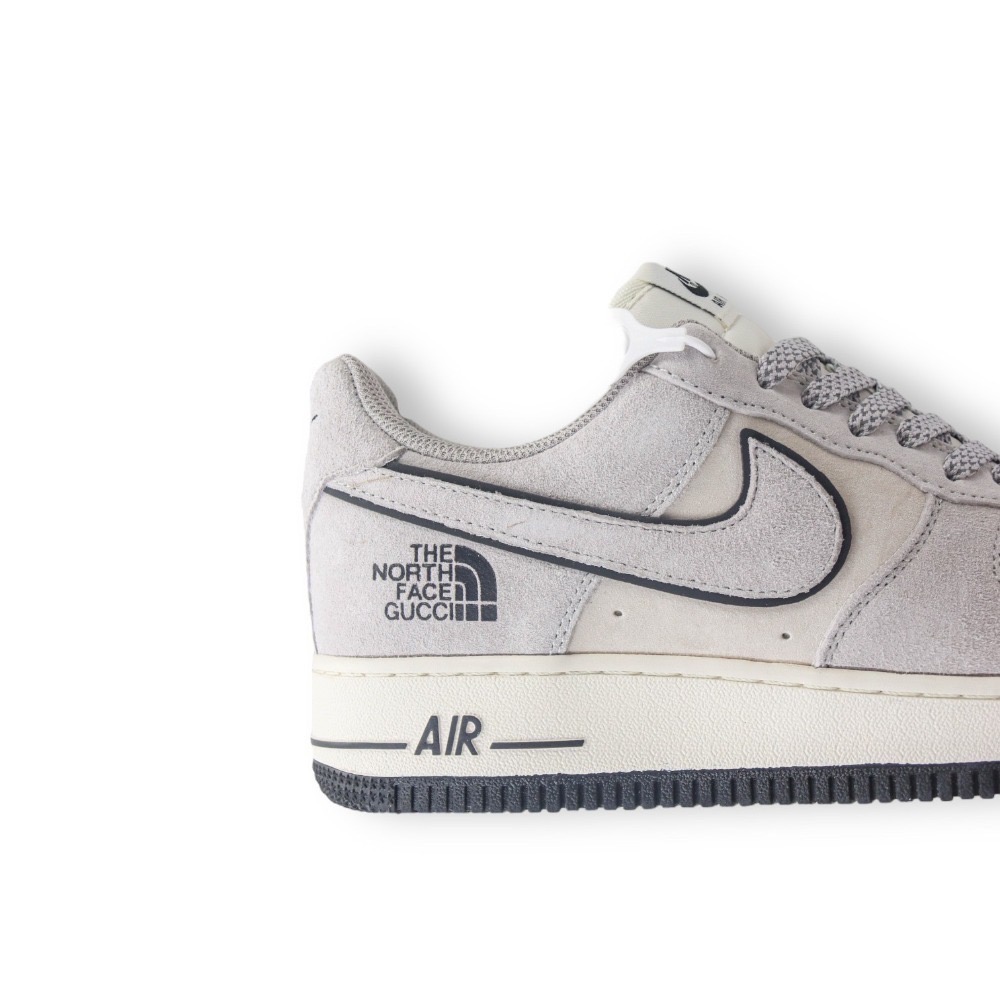 👟Nike AF1 X The North Face X Gucci 空軍1號三方聯名款 灰色米白底-細節圖4