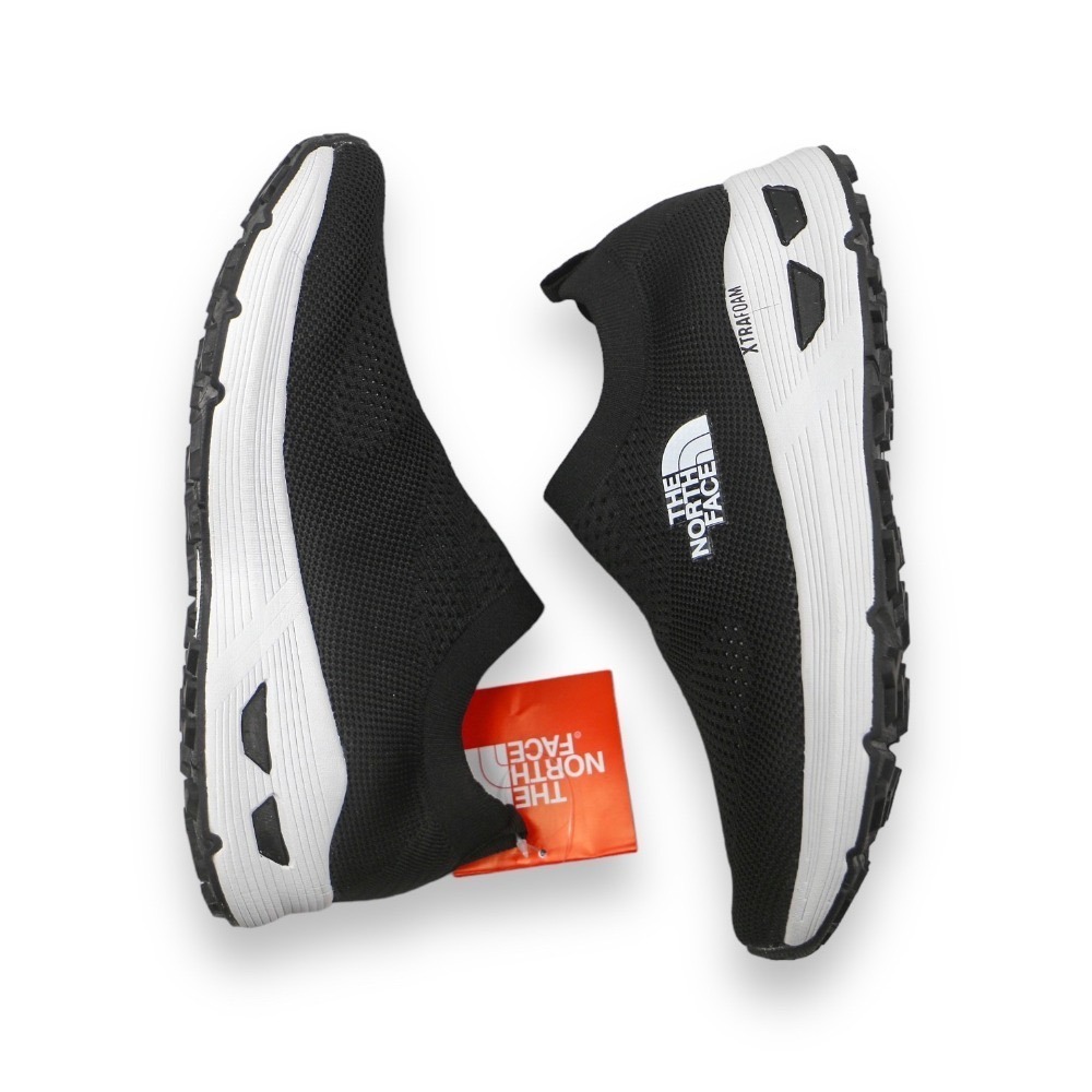 👟The North Face XTRAFOAM 黑色 抓地耐磨輕便休閒鞋/飛織透氣襪子鞋-細節圖3