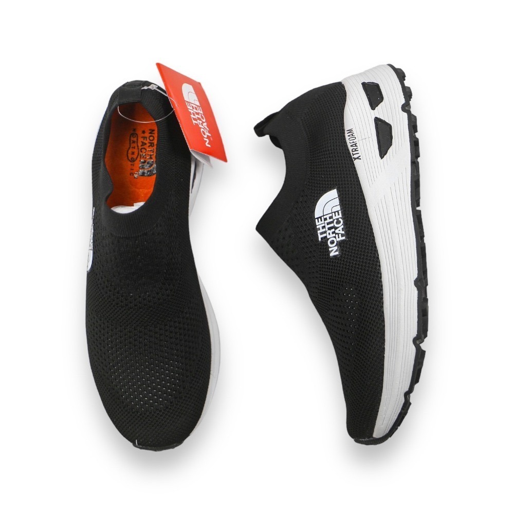 👟The North Face XTRAFOAM 黑色 抓地耐磨輕便休閒鞋/飛織透氣襪子鞋-細節圖4