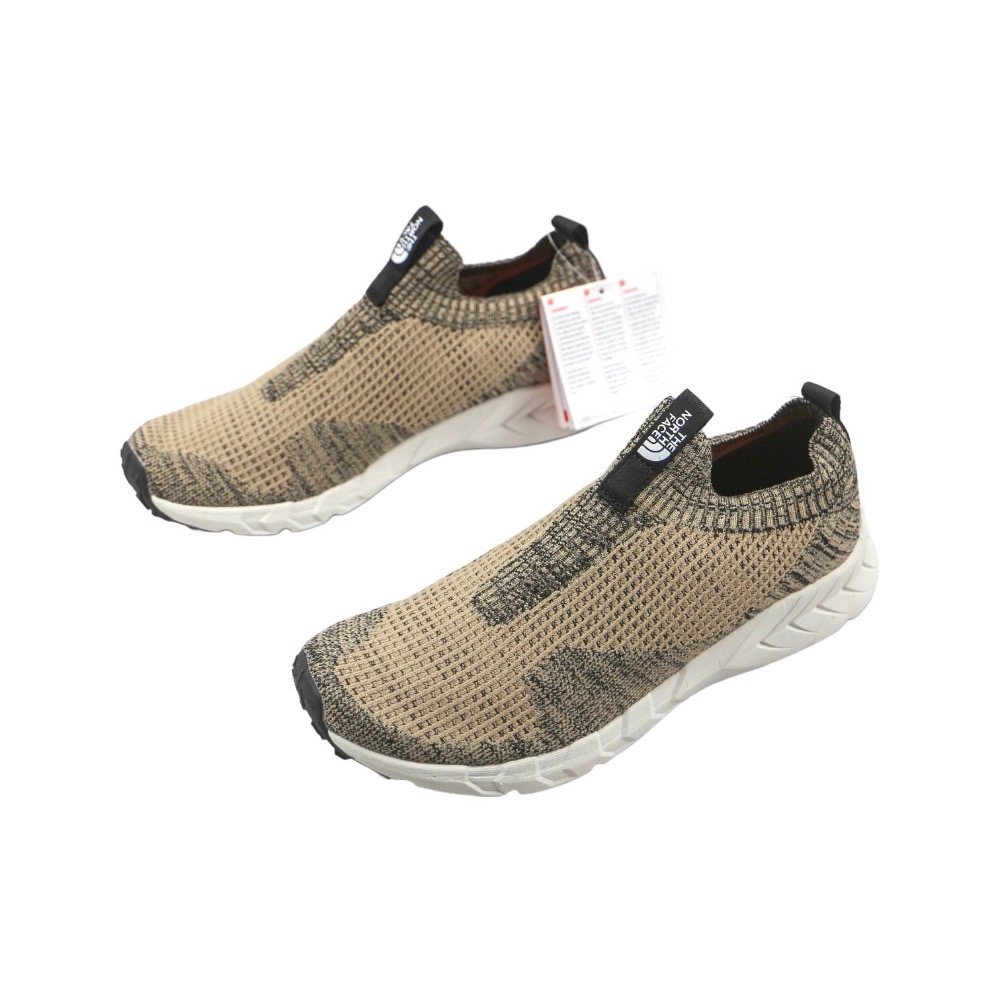👟The North Face 編織布跑鞋 迷彩棕/沙漠之狐 抓地耐磨輕便休閒鞋/編織透氣襪子鞋 男女通用款-細節圖2